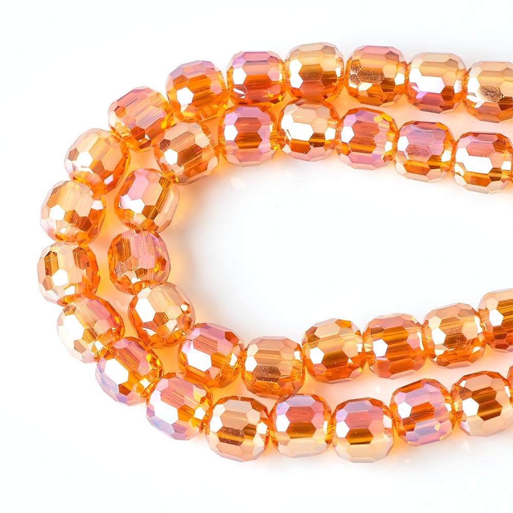 Faceted Glass Beads 8mm Plating Large Hole Mixed Colors 50pcs 4