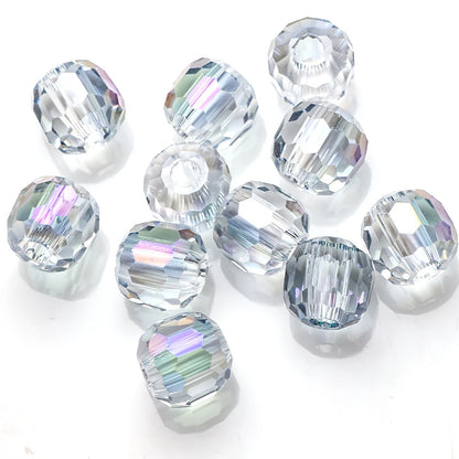 Faceted Glass Beads 14mm Large Hole Electroplated Multicolor 10pcs 4