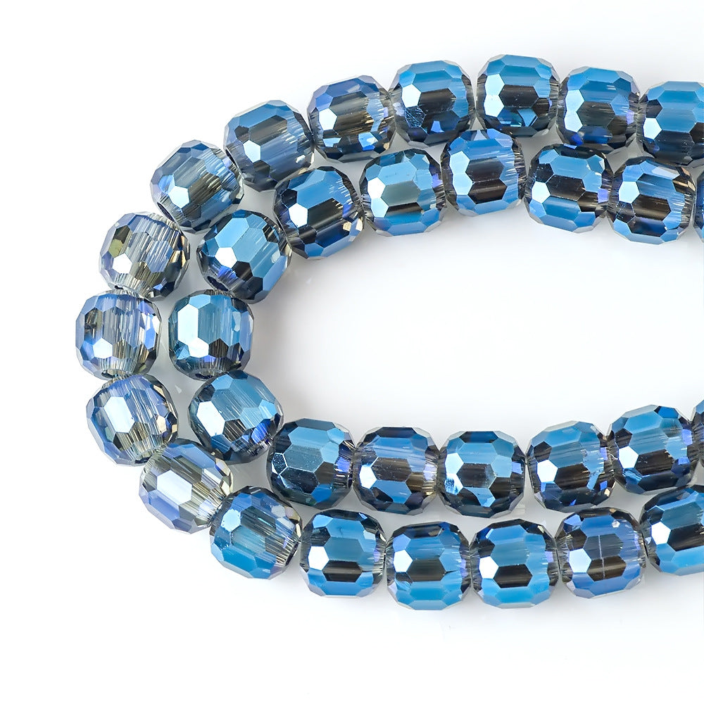 Faceted Glass Beads 8mm Plating Large Hole Mixed Colors 50pcs 5