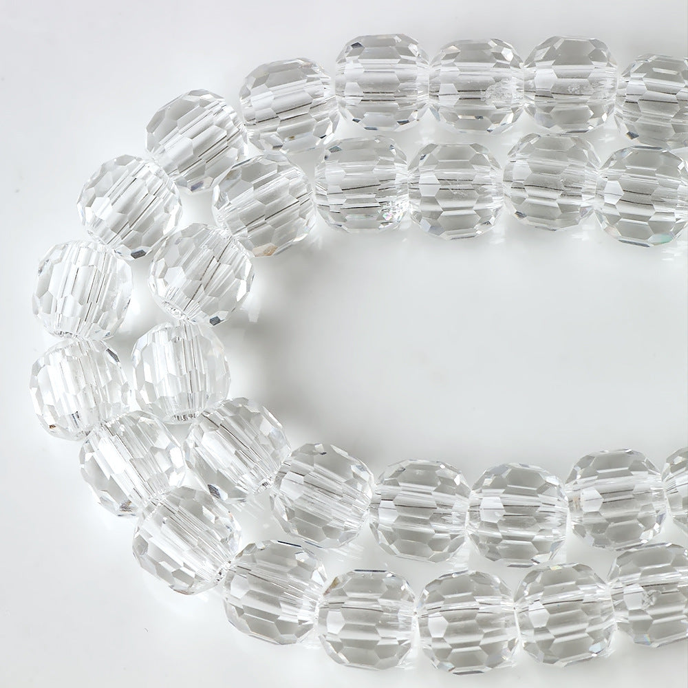 Faceted Glass Beads 8mm Plating Large Hole Mixed Colors 50pcs 6