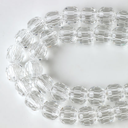 Faceted Glass Beads 8mm Plating Large Hole Mixed Colors 50pcs 6
