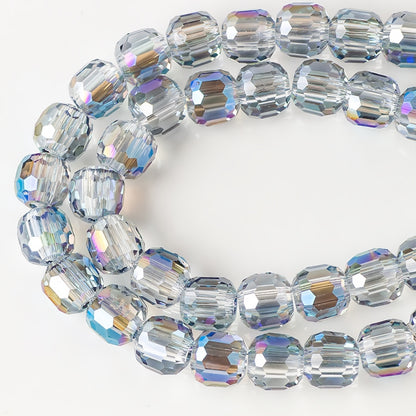 Faceted Glass Beads 8mm Plating Large Hole Mixed Colors 50pcs 16