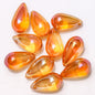 Czech Glass Beads Teardrop 15mm Clear Semi Transparent Mixed Colors 30pcs 11