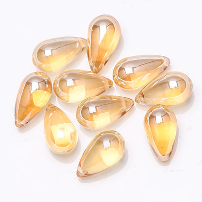 Czech Glass Beads Teardrop 15mm Clear Semi Transparent Mixed Colors 30pcs 14