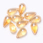 Czech Glass Beads Teardrop 15mm Clear Semi Transparent Mixed Colors 30pcs 14