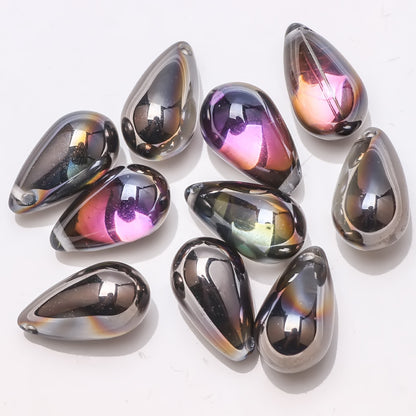 Czech Glass Beads Teardrop 15mm Clear Semi Transparent Mixed Colors 30pcs 8
