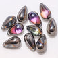 Czech Glass Beads Teardrop 15mm Clear Semi Transparent Mixed Colors 30pcs 8