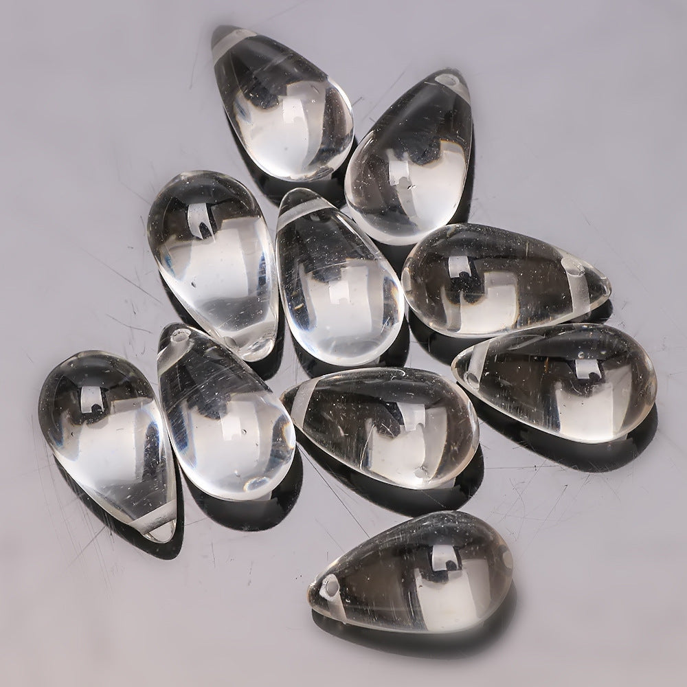 Czech Glass Beads Teardrop 15mm Clear Semi Transparent Mixed Colors 30pcs 6