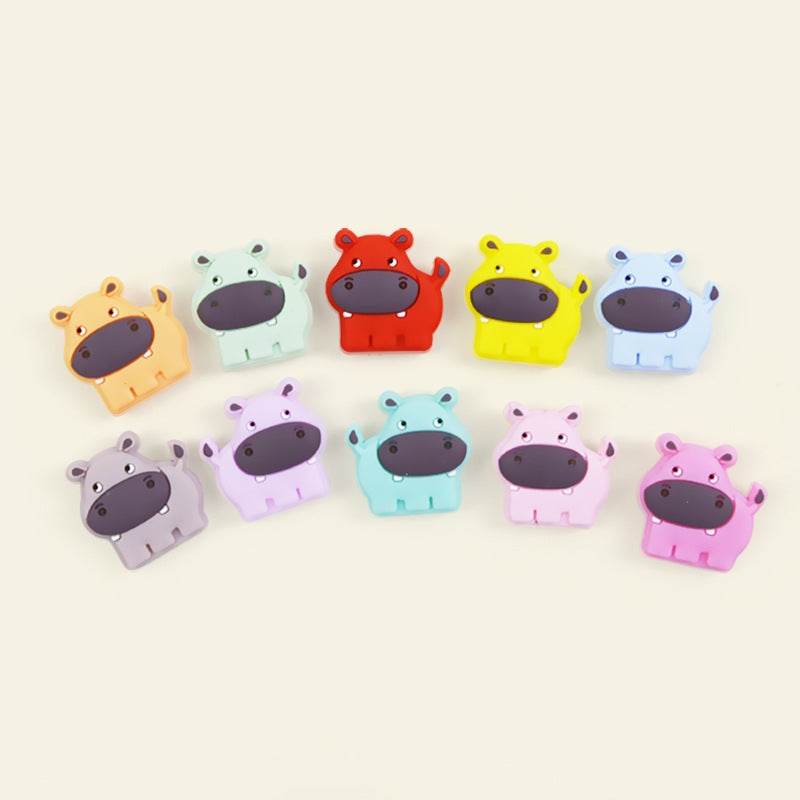 Silicone Focal Beads Animal Hippopotamus Large Snout 20pcs