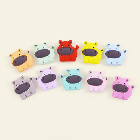 Silicone Focal Beads Animal Hippopotamus Large Snout 20pcs