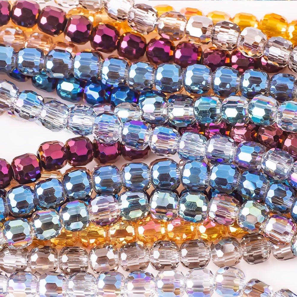 Faceted Glass Beads 8mm Plating Large Hole Mixed Colors 50pcs 3