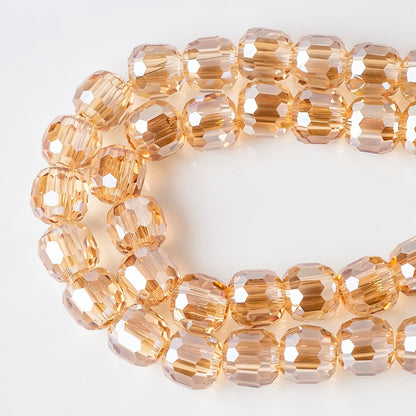 Faceted Glass Beads 8mm Plating Large Hole Mixed Colors 50pcs 8