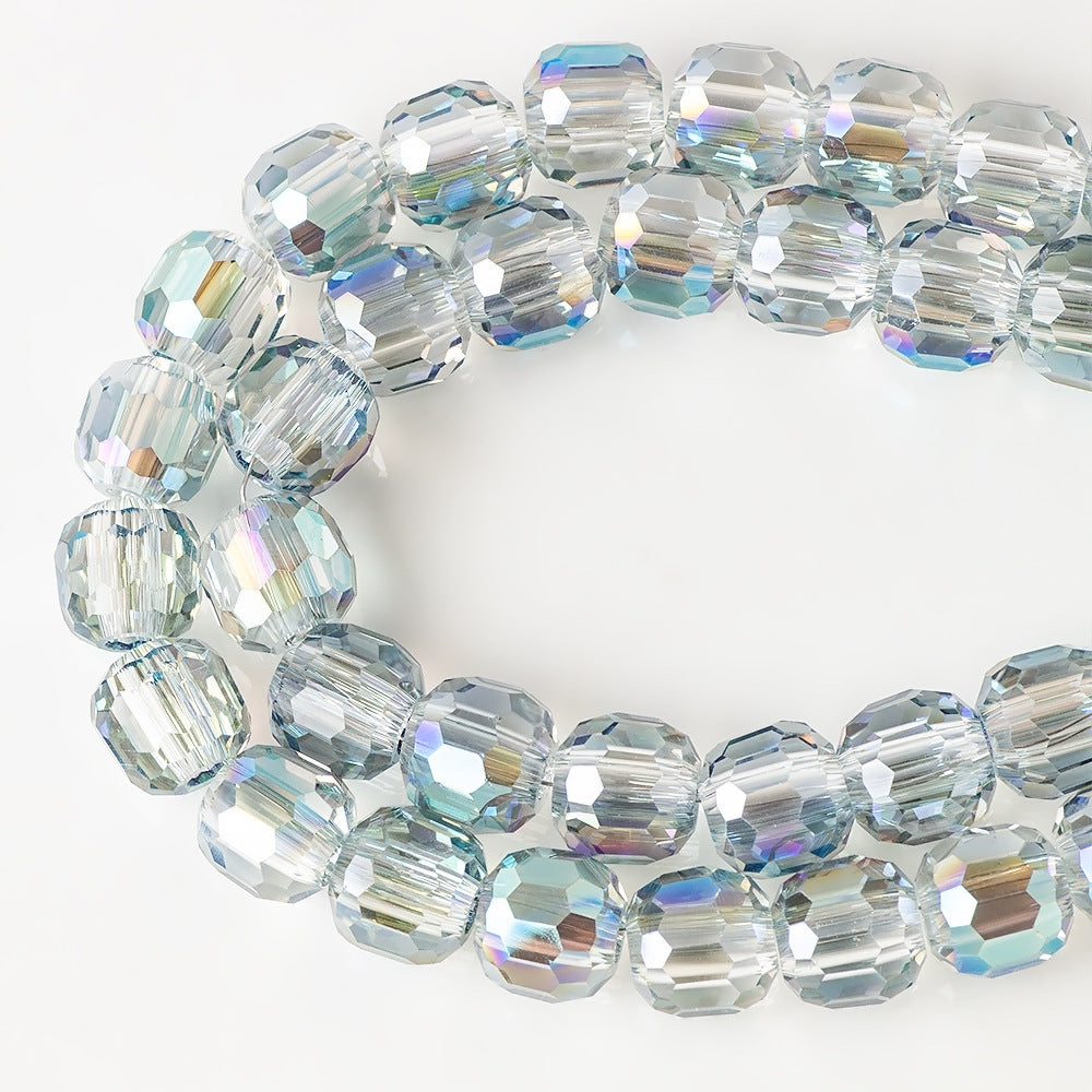 Faceted Glass Beads 8mm Plating Large Hole Mixed Colors 50pcs 15