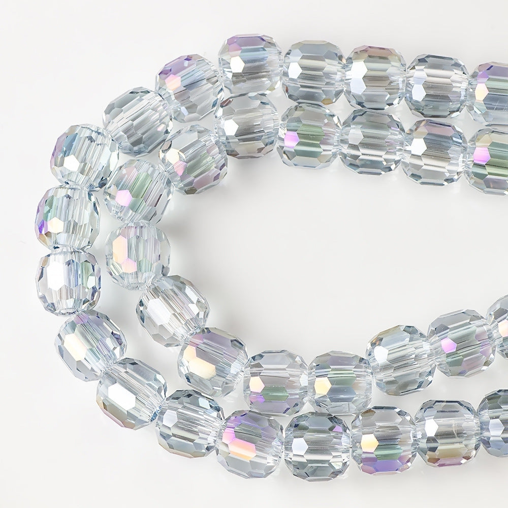 Faceted Glass Beads 8mm Plating Large Hole Mixed Colors 50pcs 17