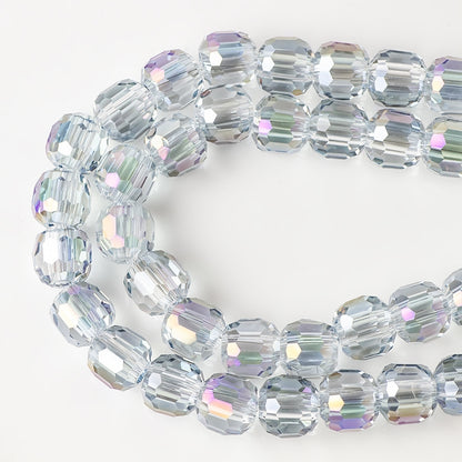 Faceted Glass Beads 8mm Plating Large Hole Mixed Colors 50pcs 17
