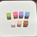Candy Colored Leopard Print Acrylic Square Beads 10mm 20pcs