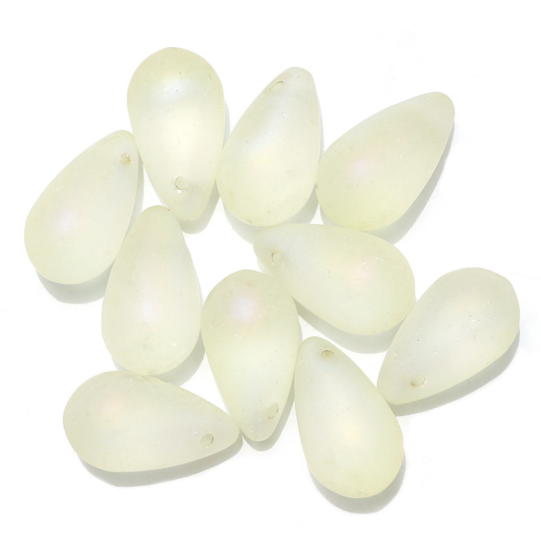 Czech Glass Beads Teardrop 15mm Clear Semi Transparent Mixed Colors 30pcs 21