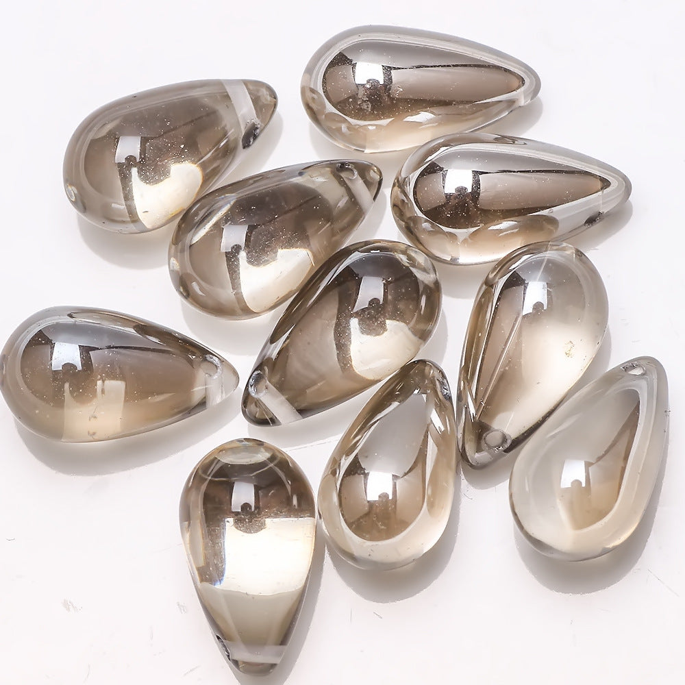 Czech Glass Beads Teardrop 15mm Clear Semi Transparent Mixed Colors 30pcs 4
