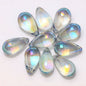 Czech Glass Beads Teardrop 15mm Clear Semi Transparent Mixed Colors 30pcs 3