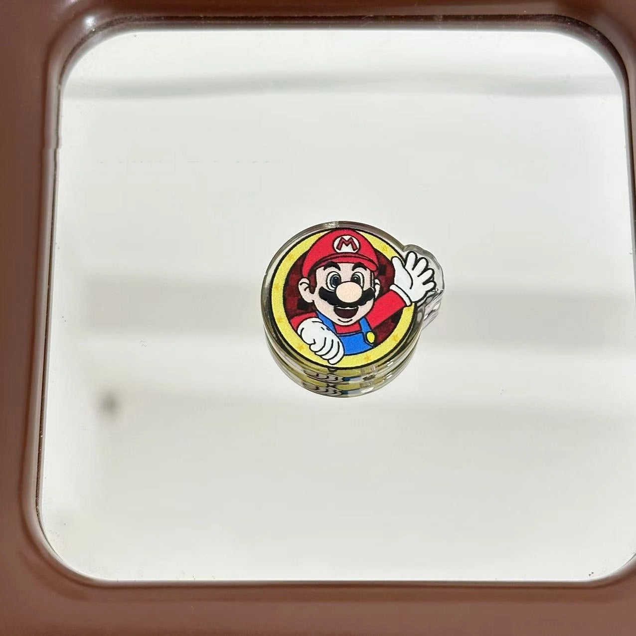 Painted Acrylic Beads Super Mario Embossed Enamel Characters 10pcs 3
