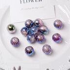 Glitter Fireworks Resin Beads 16mm Round Multicolor 10pcs