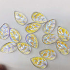 Czech Glass Beads Leaf 18mm Blue Veined Design 100pcs 5