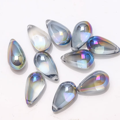 Czech Glass Beads Teardrop 15mm Clear Semi Transparent Mixed Colors 30pcs 9
