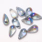 Czech Glass Beads Teardrop 15mm Clear Semi Transparent Mixed Colors 30pcs 9