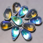 Czech Glass Beads Teardrop 15mm Clear Semi Transparent Mixed Colors 30pcs 13