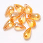 Czech Glass Beads Teardrop 15mm Clear Semi Transparent Mixed Colors 30pcs 15