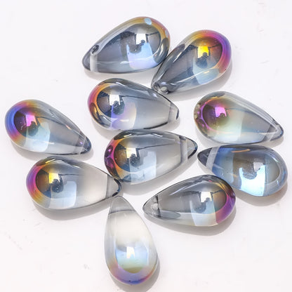 Czech Glass Beads Teardrop 15mm Clear Semi Transparent Mixed Colors 30pcs 10