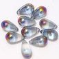 Czech Glass Beads Teardrop 15mm Clear Semi Transparent Mixed Colors 30pcs 10