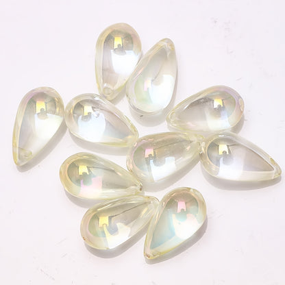 Czech Glass Beads Teardrop 15mm Clear Semi Transparent Mixed Colors 30pcs 5