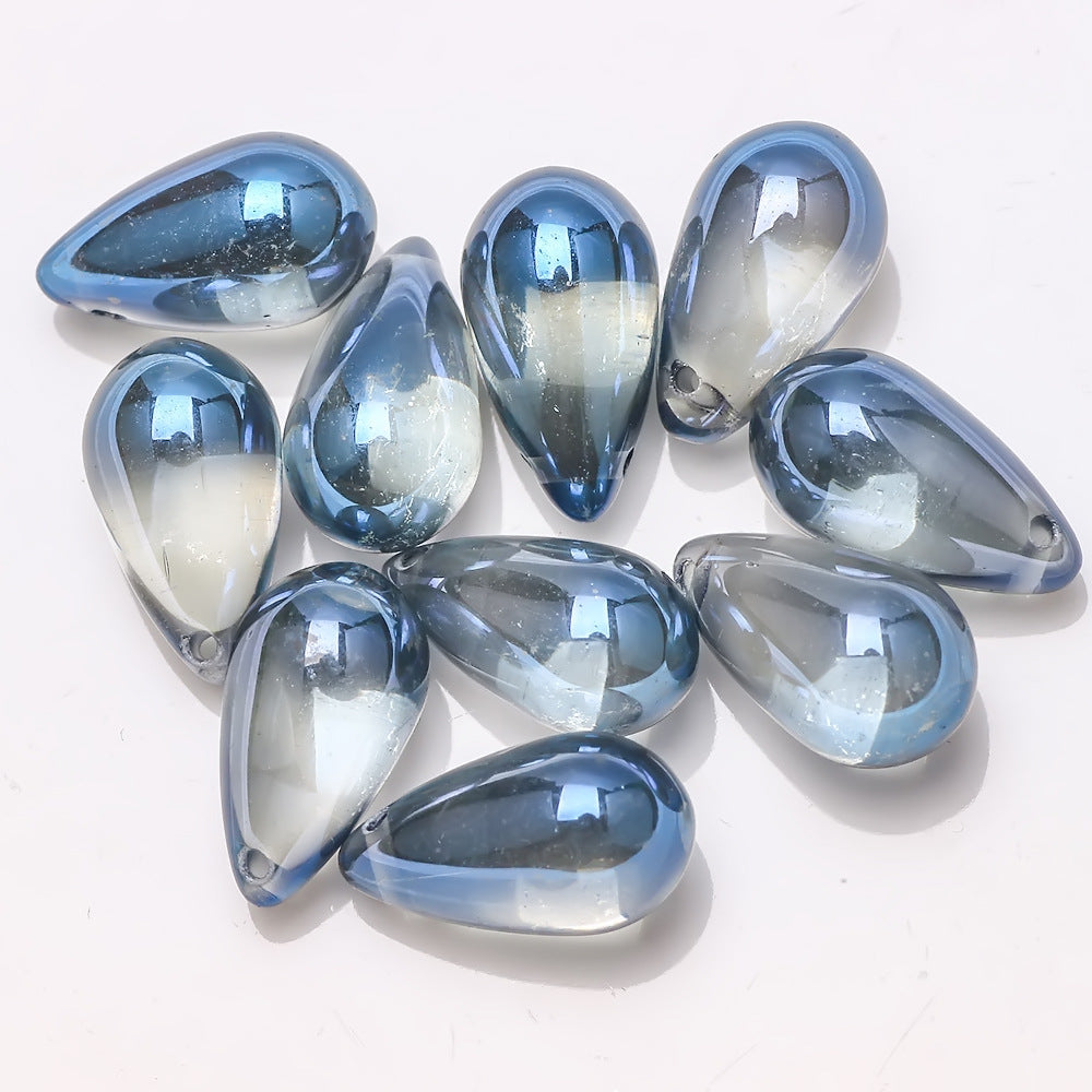 Czech Glass Beads Teardrop 15mm Clear Semi Transparent Mixed Colors 30pcs 12