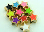 Star Enamel Acrylic Beads 13mm Large Hole Glossy Colors 50pcs