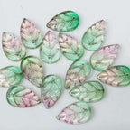 Czech Glass Beads Leaf 18mm Blue Veined Design 100pcs 3