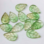 Czech Glass Beads Leaf 18mm Blue Veined Design 100pcs 4