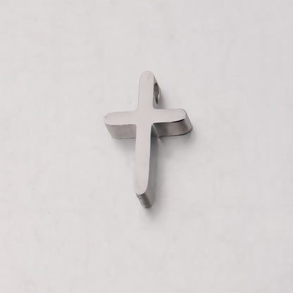 Stainless Steel Flat Cross Metal Beads 14mm Polished Mirror Surface 10pcs 6