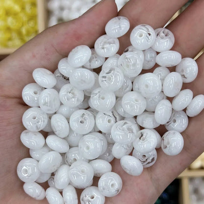Resin Spacer Beads 10mm Oil Painting Texture 60pcs 8