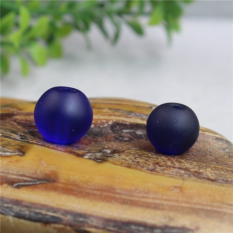 Frosted Round Glass Beads 6mm Assorted Colors Matte Finish 100pcs 6