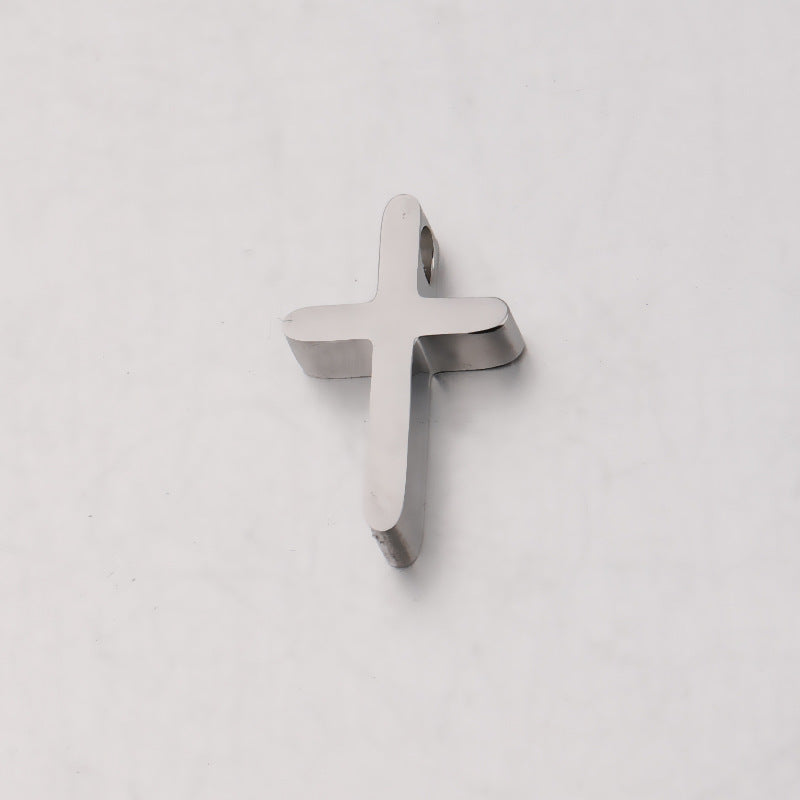 Stainless Steel Flat Cross Metal Beads 14mm Polished Mirror Surface 10pcs 2