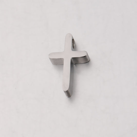 Stainless Steel Flat Cross Metal Beads 14mm Polished Mirror Surface 10pcs 2