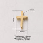 Stainless Steel Flat Cross Metal Beads 14mm Polished Mirror Surface 10pcs 5