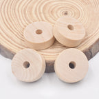 Wood Flat Spacer Beads 30mm Natural Wood Color 50pcs 4