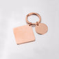 Stainless Steel Geometric Square and Round Keychain Silver Gold Rose Gold Black 8