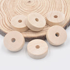 Wood Flat Spacer Beads 30mm Natural Wood Color 50pcs 3