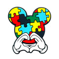 Silicone Focal Beads Puzzle Mickey Mouse Colorful Puzzle Piece Glove Hearts 20pcs
