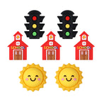 Silicone 3D Focal Beads Traffic Light Sun School Front View 20pcs 8