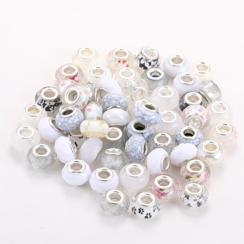 Resin Spacer Beads 9x14mm Multi-Color Textured 100pcs 2