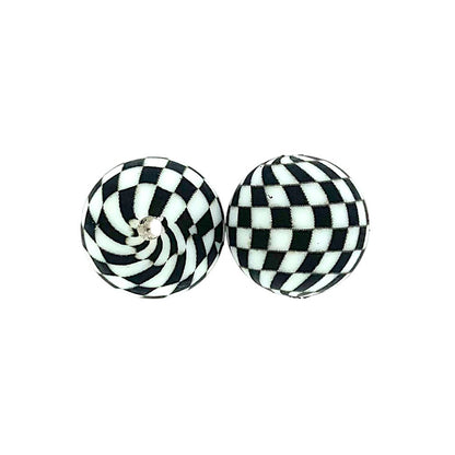 15mm Checkered Silicone Beads Classic Color Pattern 50pcs 3
